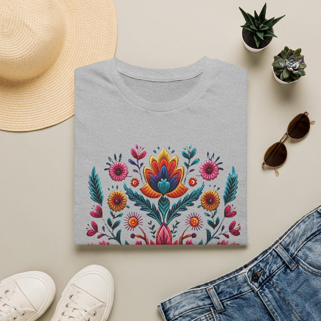 Floral Folk Art T-Shirt — Colorful Scandinavian Flower Print