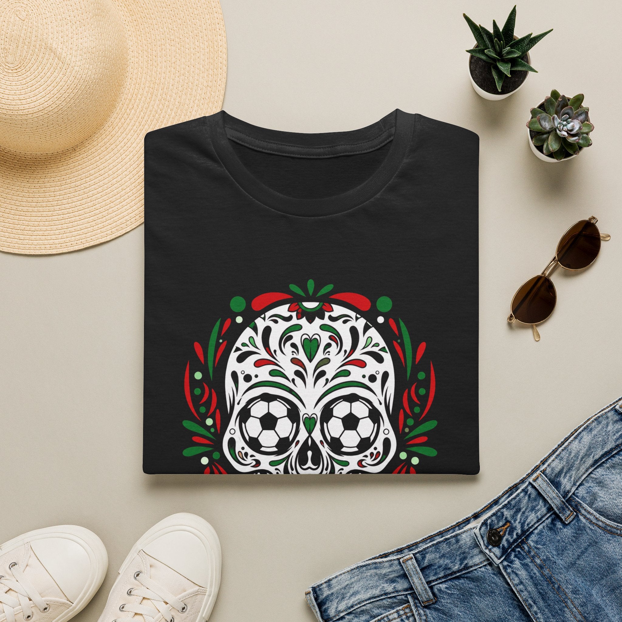 Mexico Soccer Sugar Skull T‑Shirt
