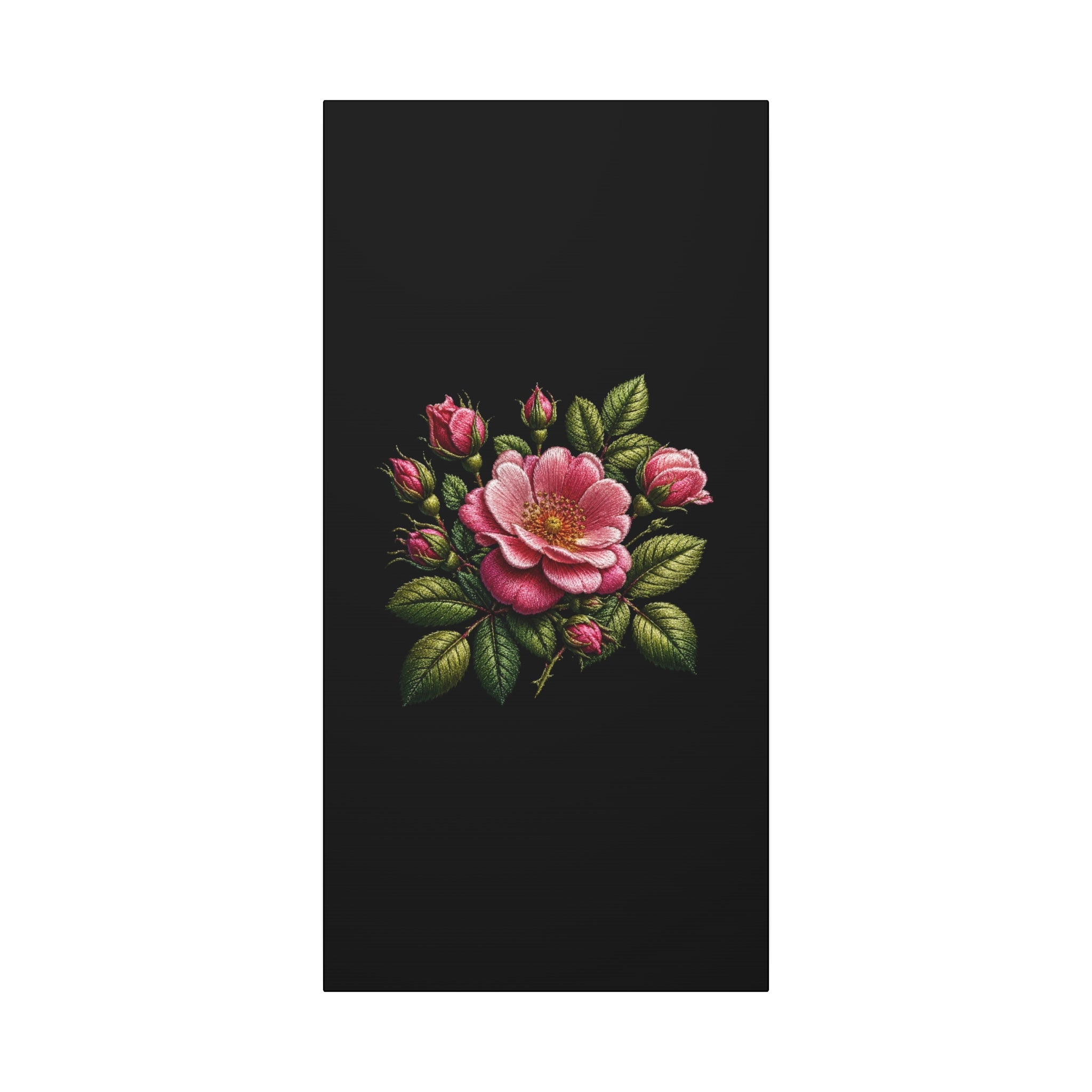 Pink Rose Bouquet Canvas Wall Art – Vintage Floral Matte Stretched Print