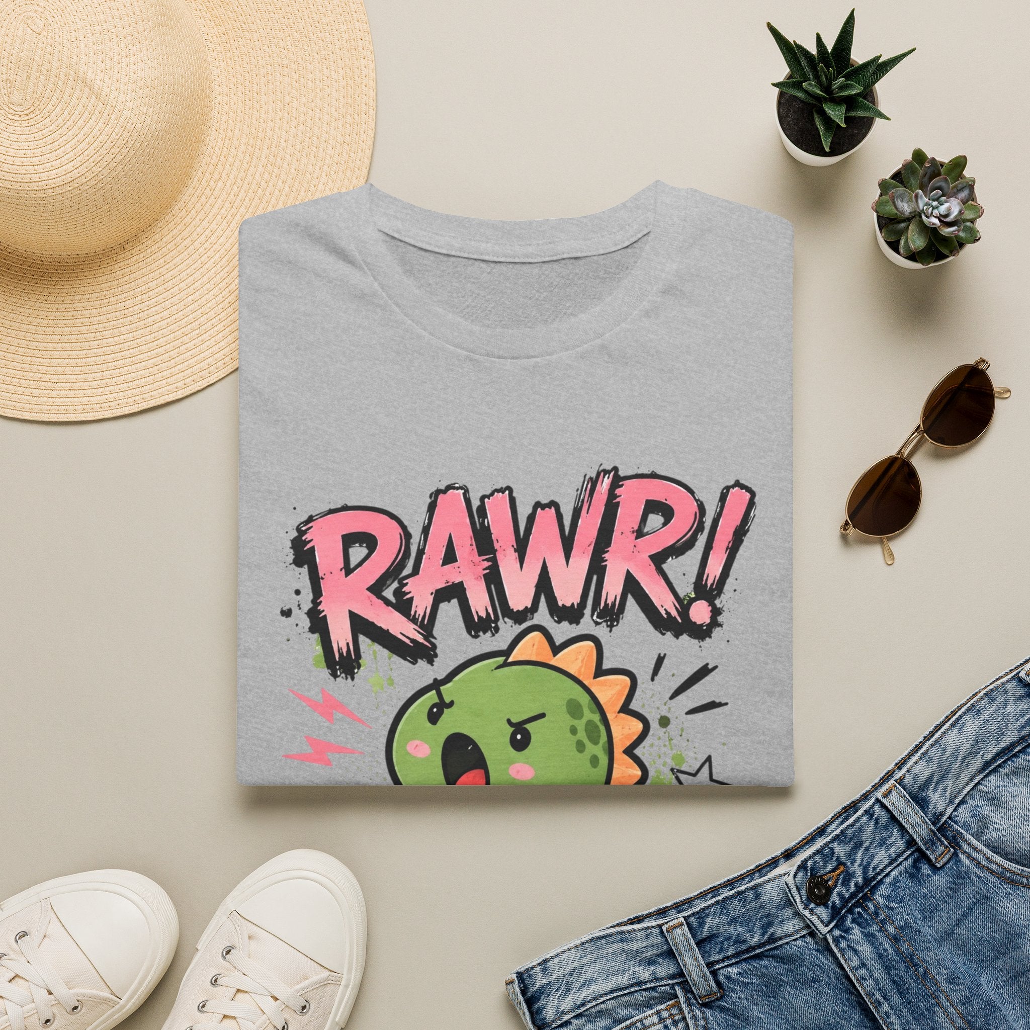 Rawr! Cute Dino T-Shirt — Playful Cartoon Dinosaur Graphic Tee