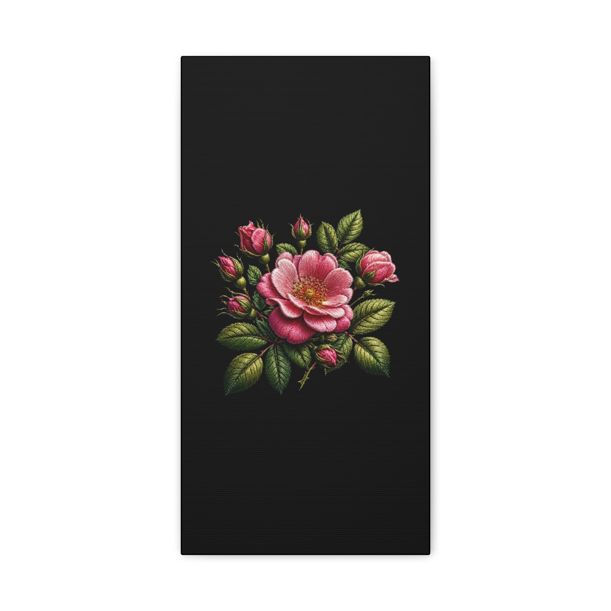 Pink Rose Bouquet Canvas Wall Art – Vintage Floral Matte Stretched Print