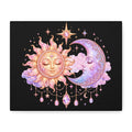 Sun and Moon Wall Canvas — Celestial Boho Nursery Art