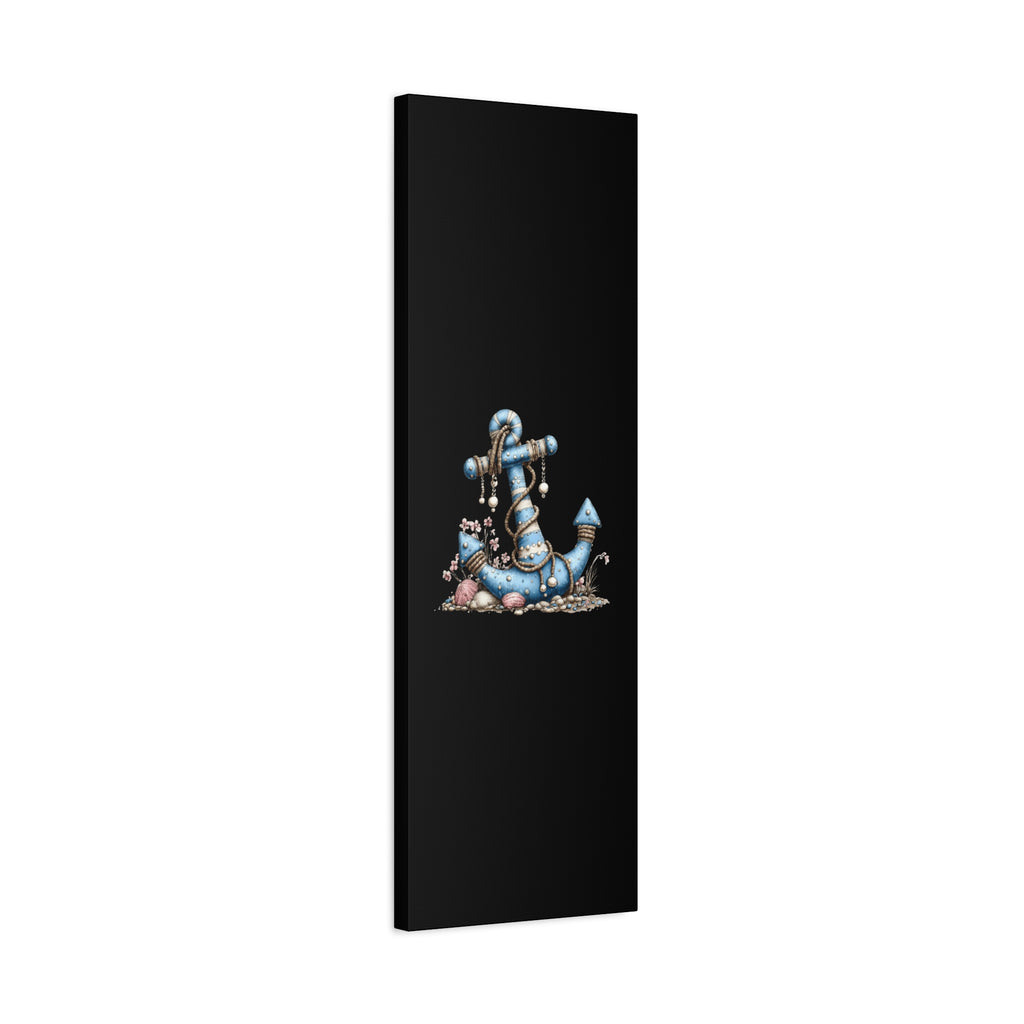 Nautical Blue Anchor Canvas Art — Coastal Wall Decor
