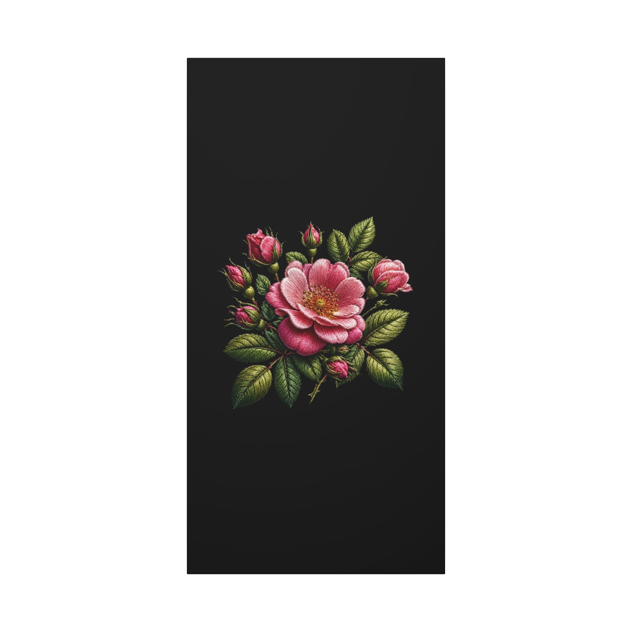 Pink Rose Bouquet Canvas Wall Art – Vintage Floral Matte Stretched Print