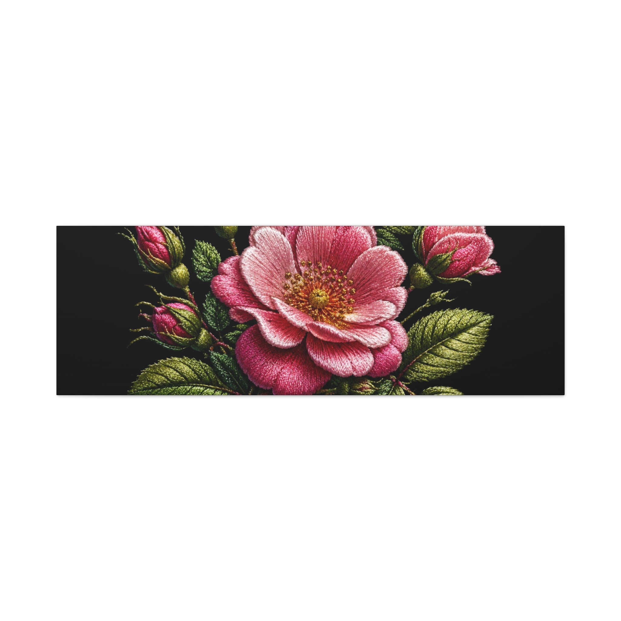 Pink Rose Bouquet Canvas Wall Art – Vintage Floral Matte Stretched Print