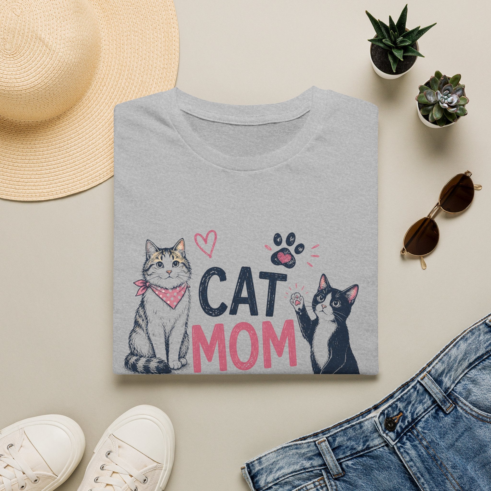 Cat Mom T-Shirt – Cute Cat Mom Club Graphic Tee