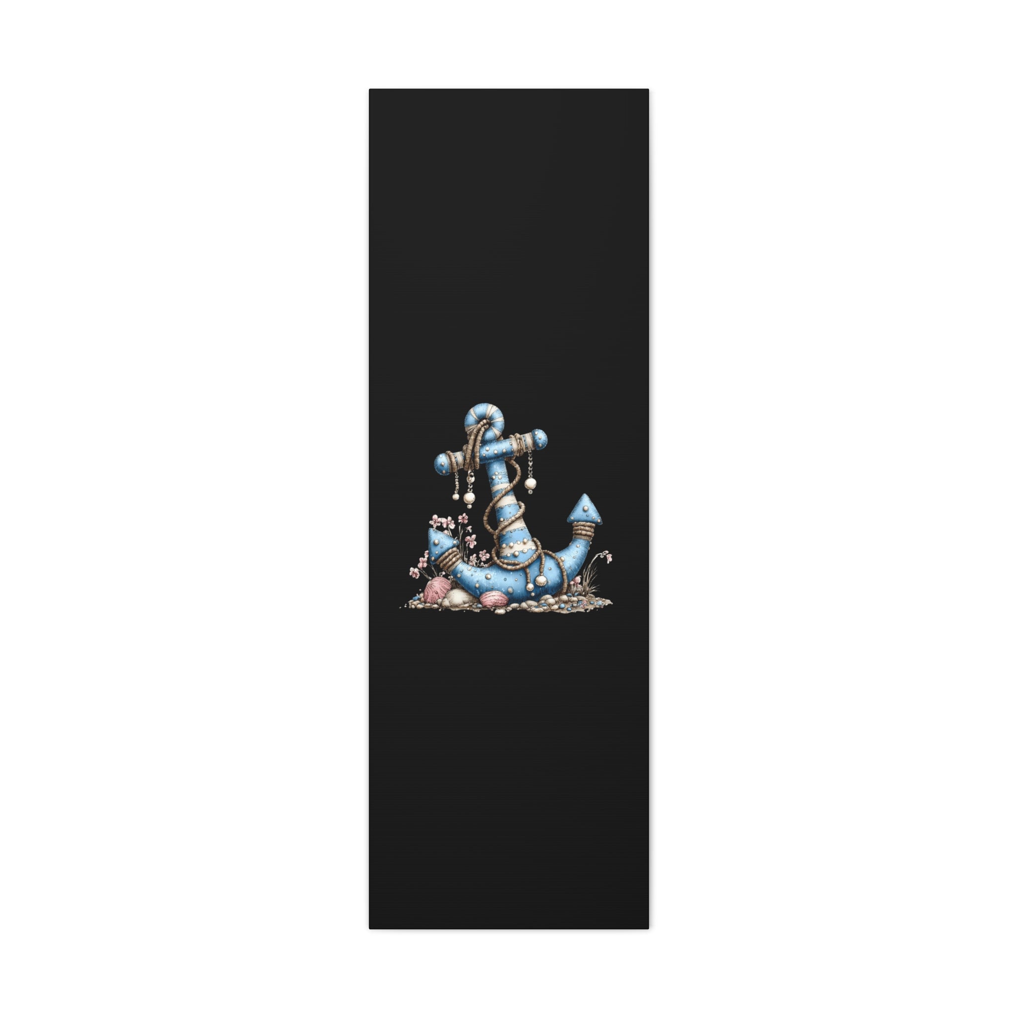 Nautical Blue Anchor Canvas Art — Coastal Wall Decor
