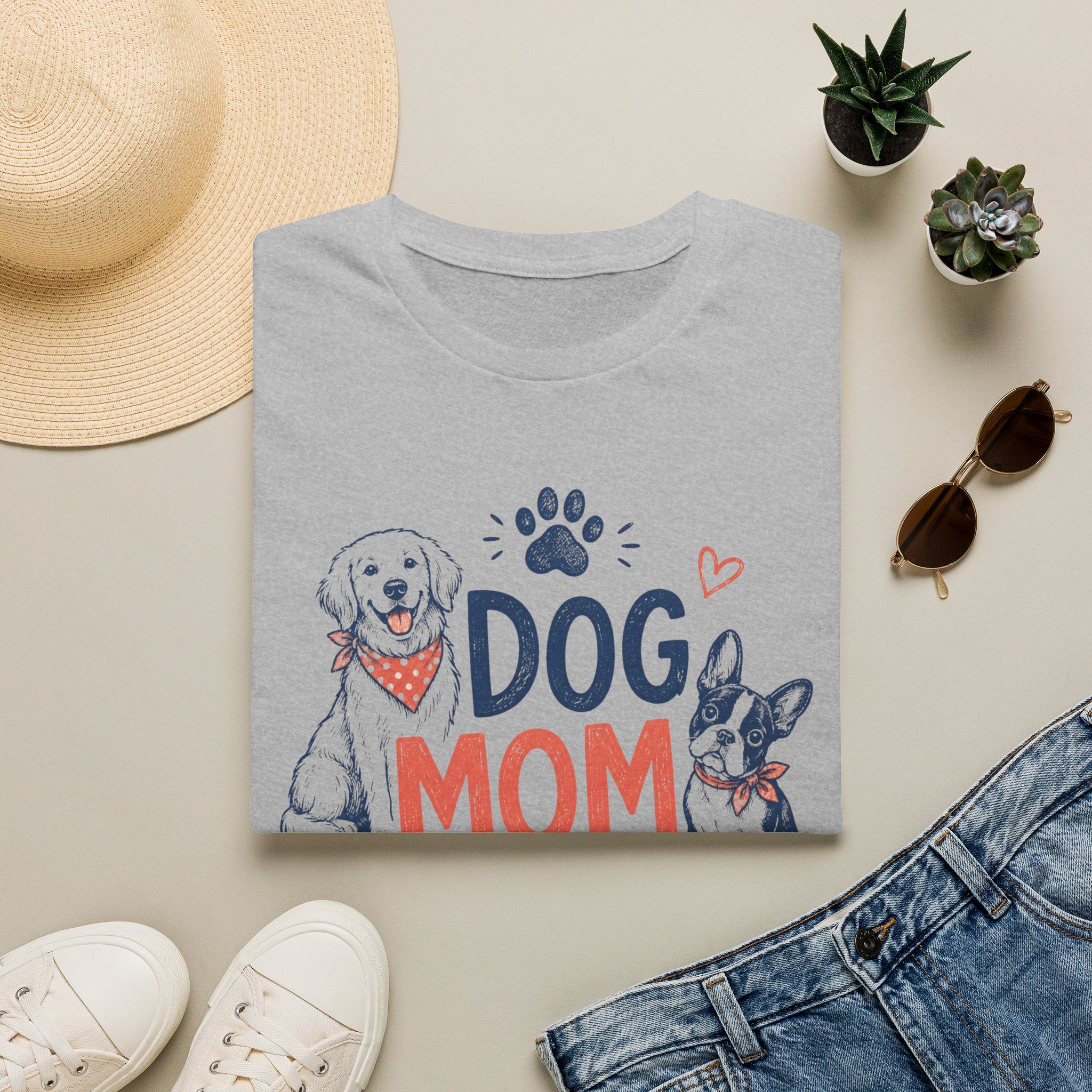 Dog Mom T-Shirt — Cute Paw Print & Puppy Graphic Tee
