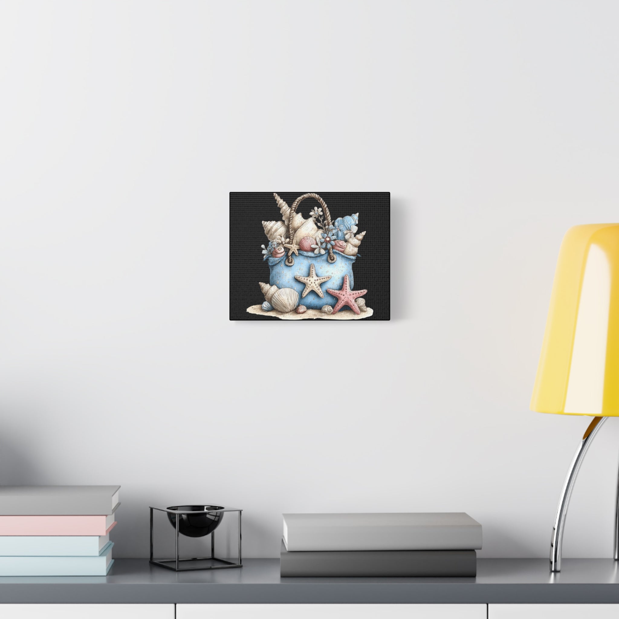Coastal Seashell Tote Canvas Art — Beach Shells Wall Decor