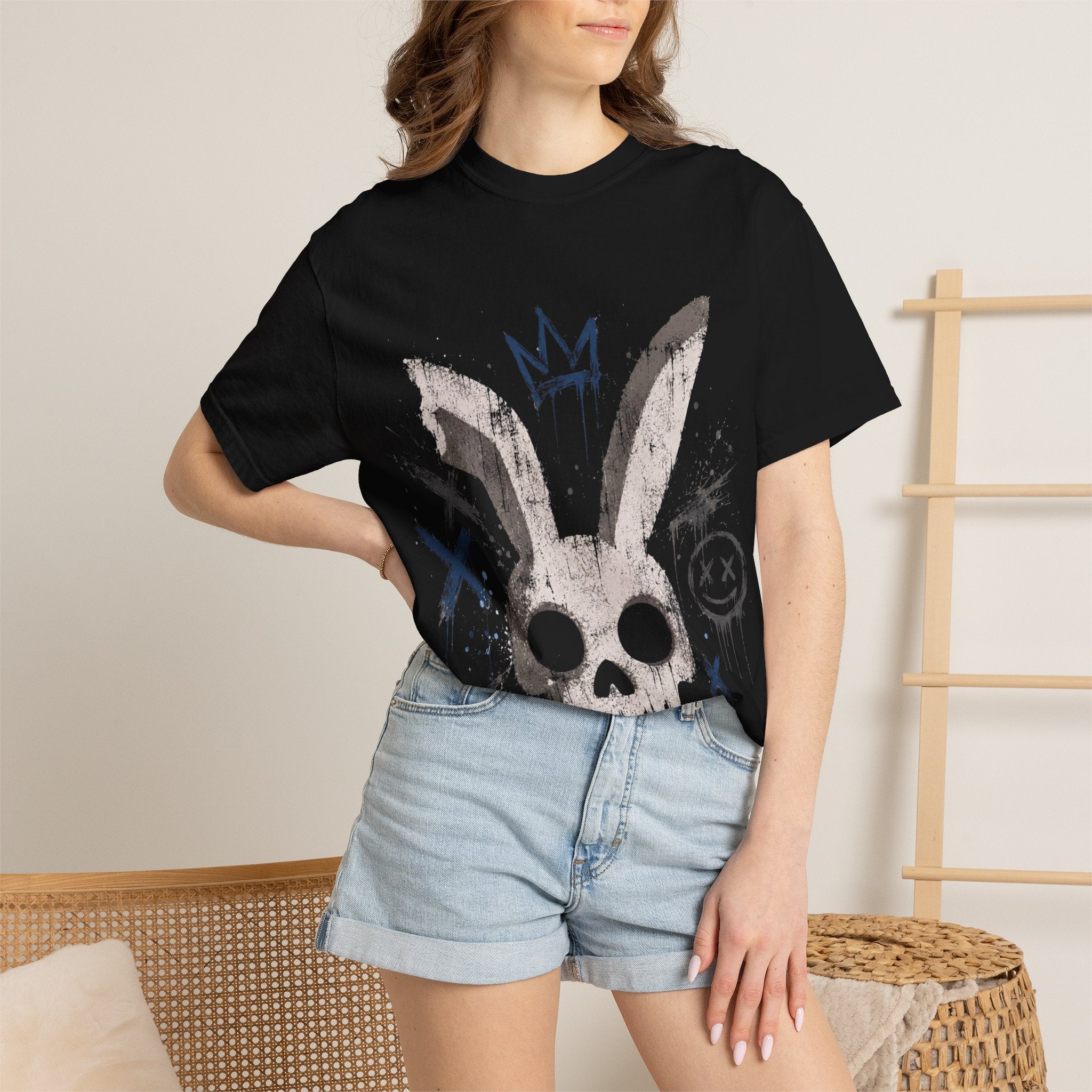 Skull Bunny Graphic T-Shirt — Grunge Streetwear Tee