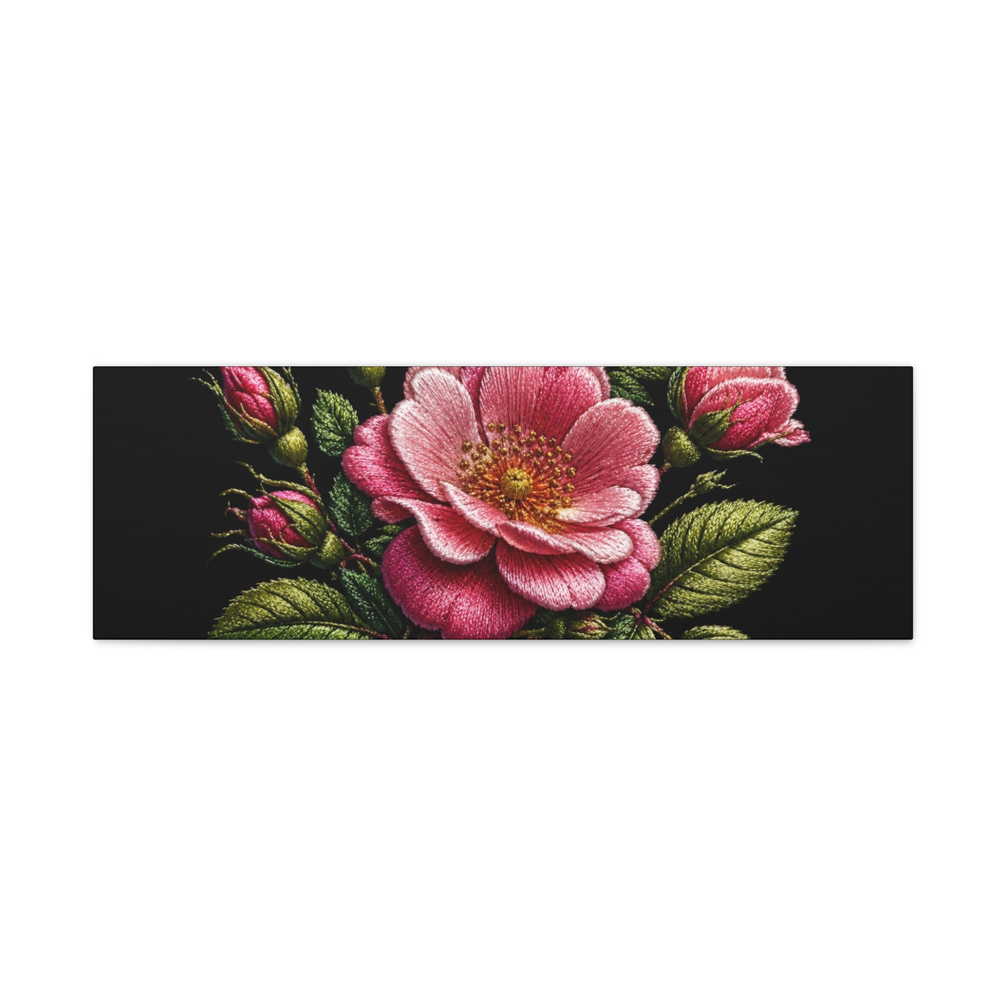 Pink Rose Bouquet Canvas Wall Art – Vintage Floral Matte Stretched Print