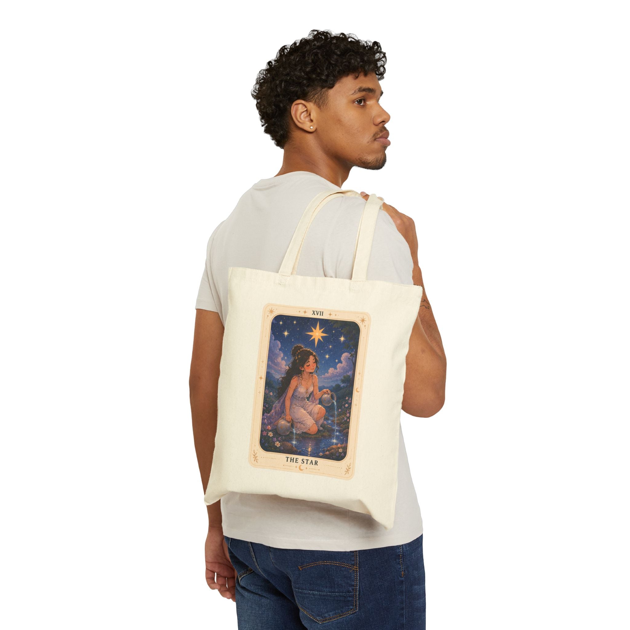 Tarot 'The Star' Cotton Tote — Mystical Astrology Canvas Bag