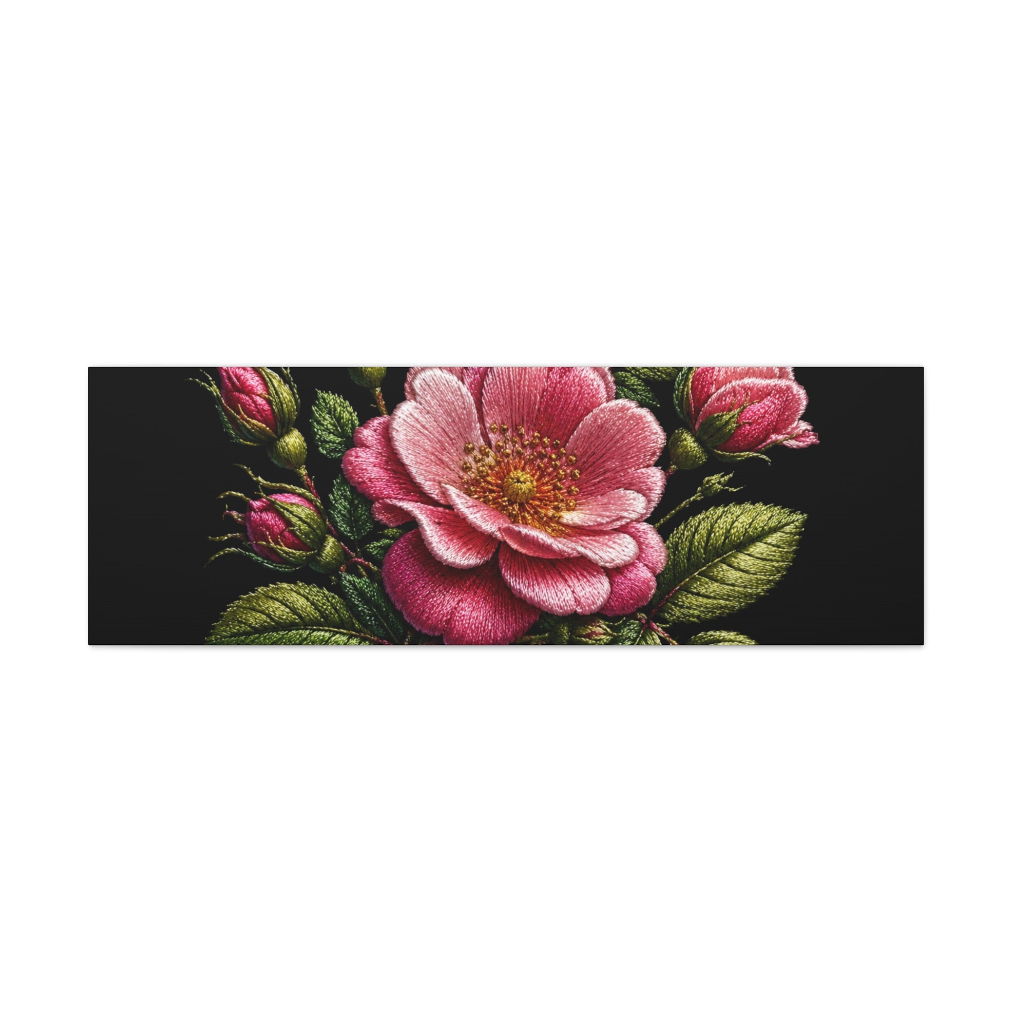 Pink Rose Bouquet Canvas Wall Art – Vintage Floral Matte Stretched Print