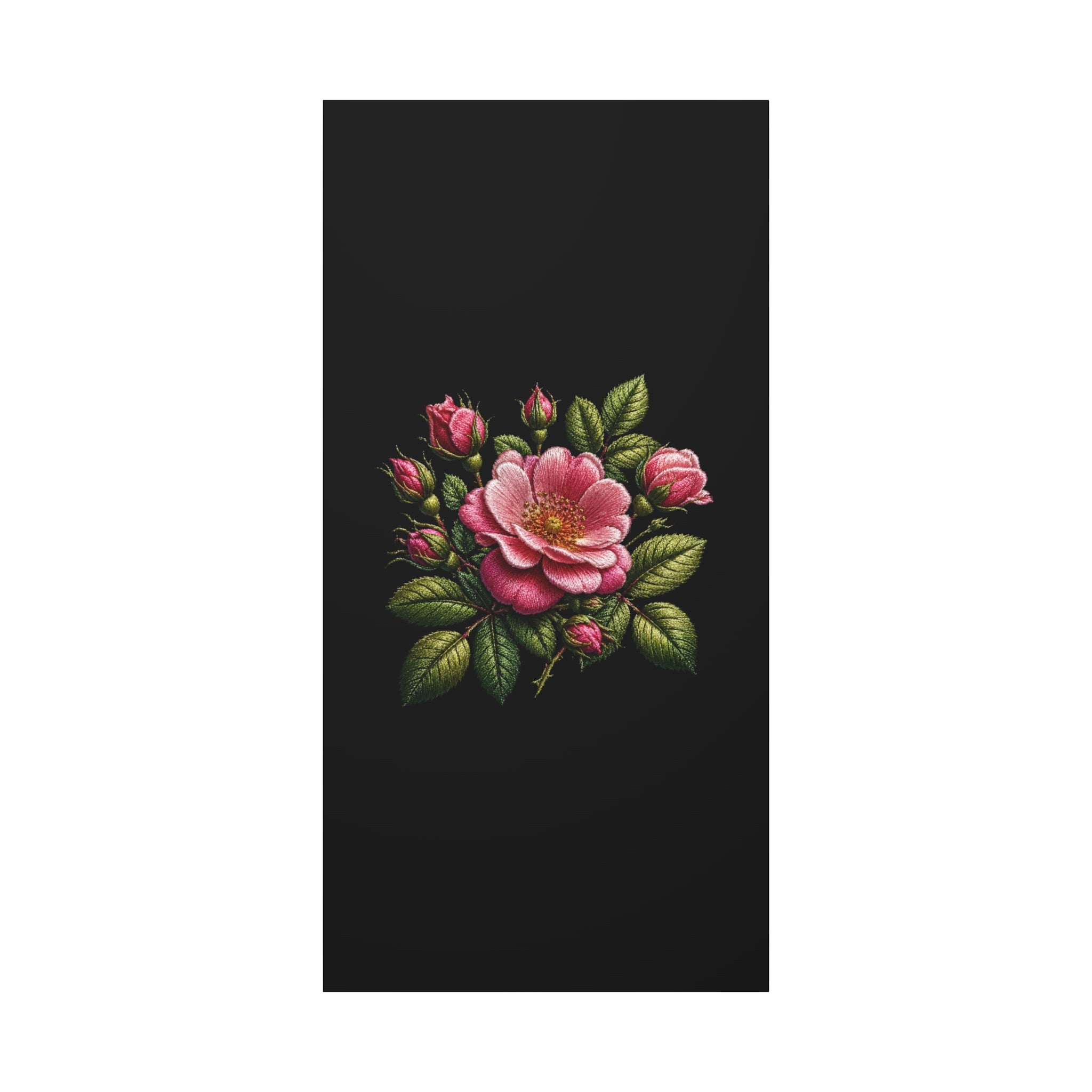 Pink Rose Bouquet Canvas Wall Art – Vintage Floral Matte Stretched Print