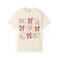 Valentine Piglet Pattern T-Shirt — Heart Bow Graphic Tee