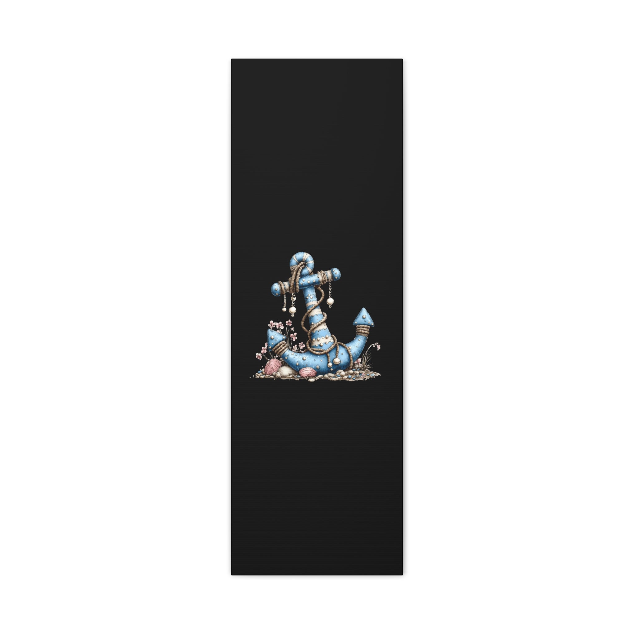 Nautical Blue Anchor Canvas Art — Coastal Wall Decor