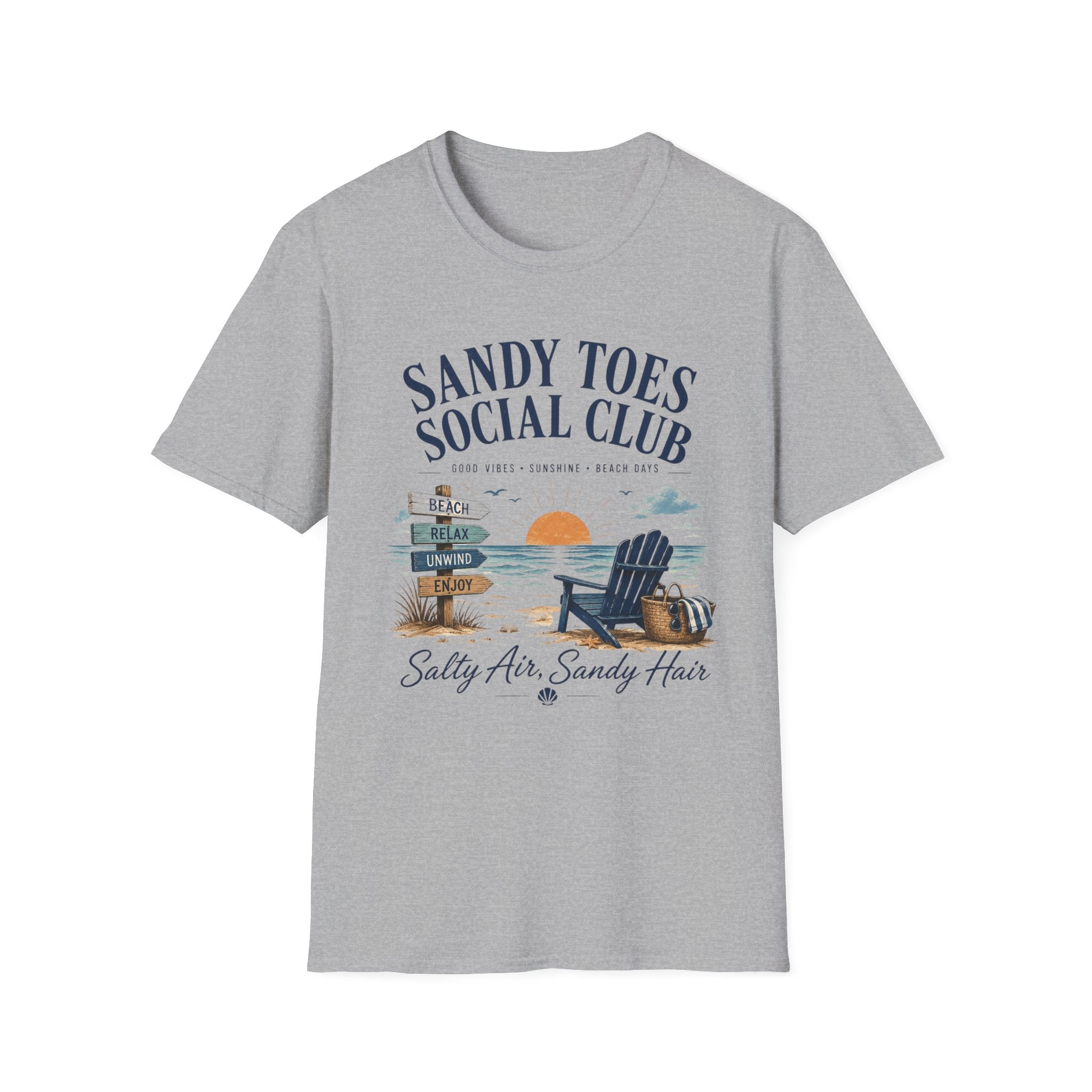 Beach T-Shirt — "Sandy Toes Social Club" Vintage Coastal Tee
