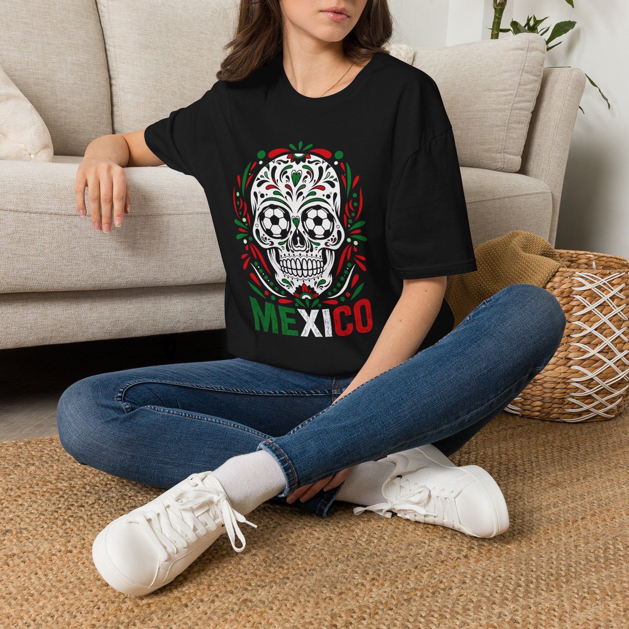 Mexico Soccer Sugar Skull T‑Shirt