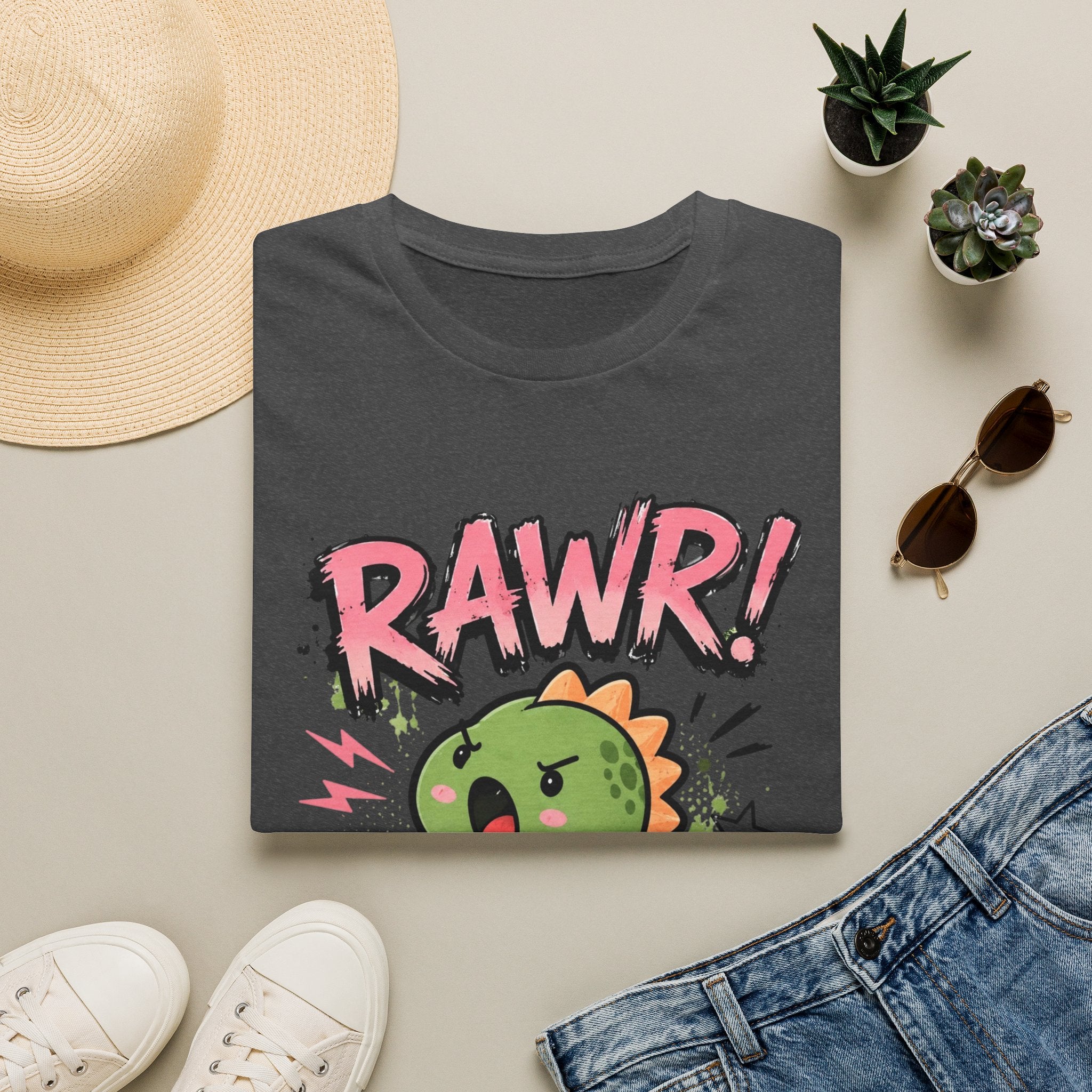 Rawr! Cute Dino T-Shirt — Playful Cartoon Dinosaur Graphic Tee
