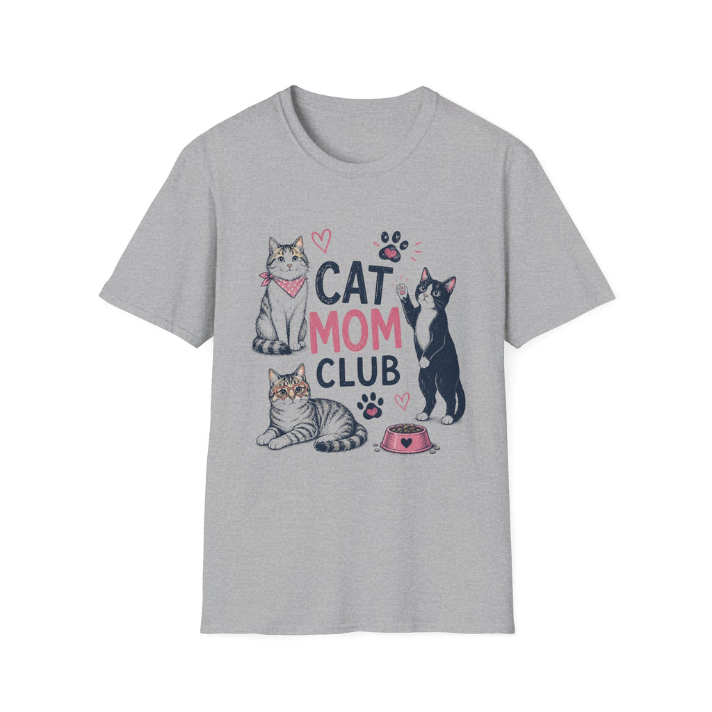 Cat Mom T-Shirt – Cute Cat Mom Club Graphic Tee