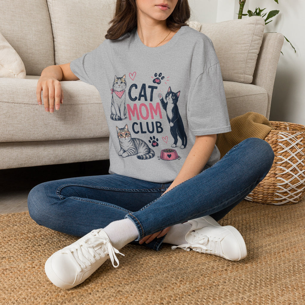 Cat Mom T-Shirt – Cute Cat Mom Club Graphic Tee