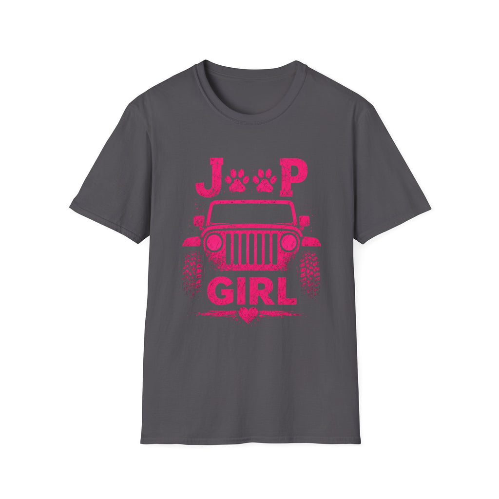 Jeep Girl Paw Print T-Shirt — Pink Jeep Graphic Tee for Women
