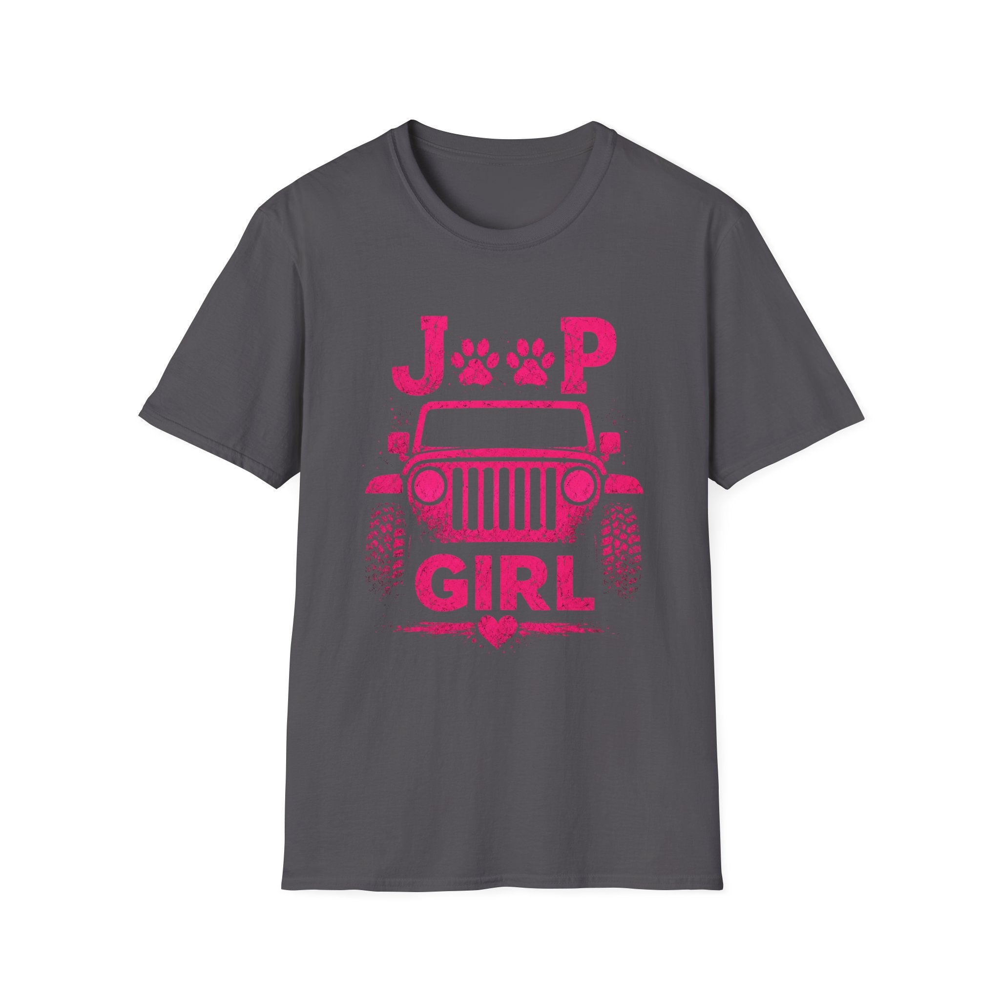 Jeep Girl Paw Print T-Shirt — Pink Jeep Graphic Tee for Women