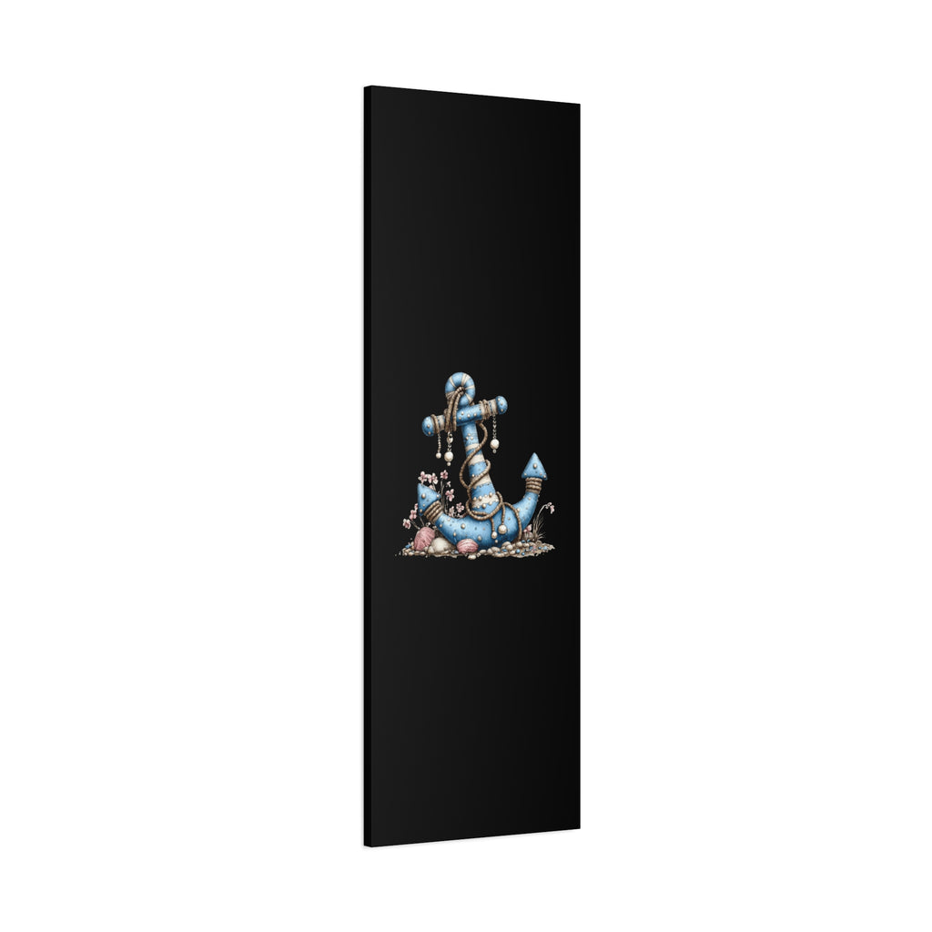 Nautical Blue Anchor Canvas Art — Coastal Wall Decor
