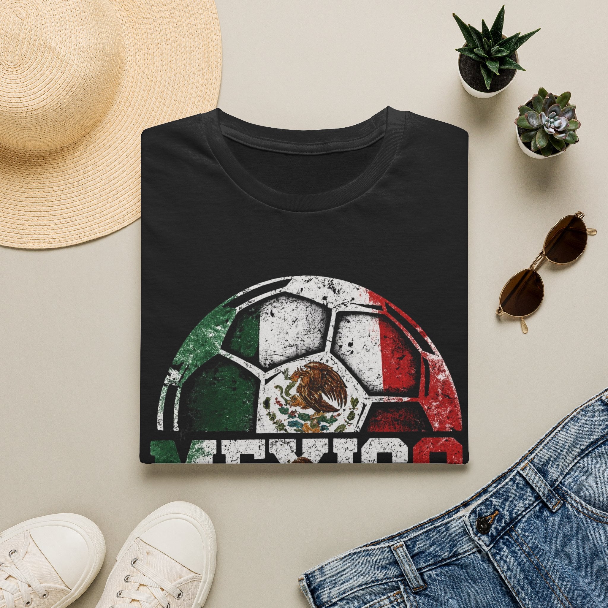 Mexico Soccer Ball T-Shirt — Vintage Mexican Flag Football Tee